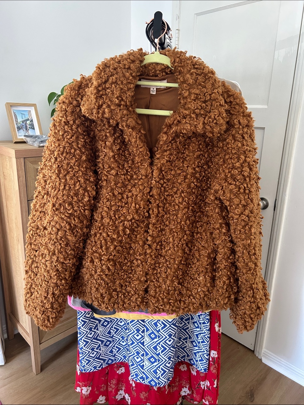 Philosophy Furry Jacket. Size medium. PTP 23”. See description.